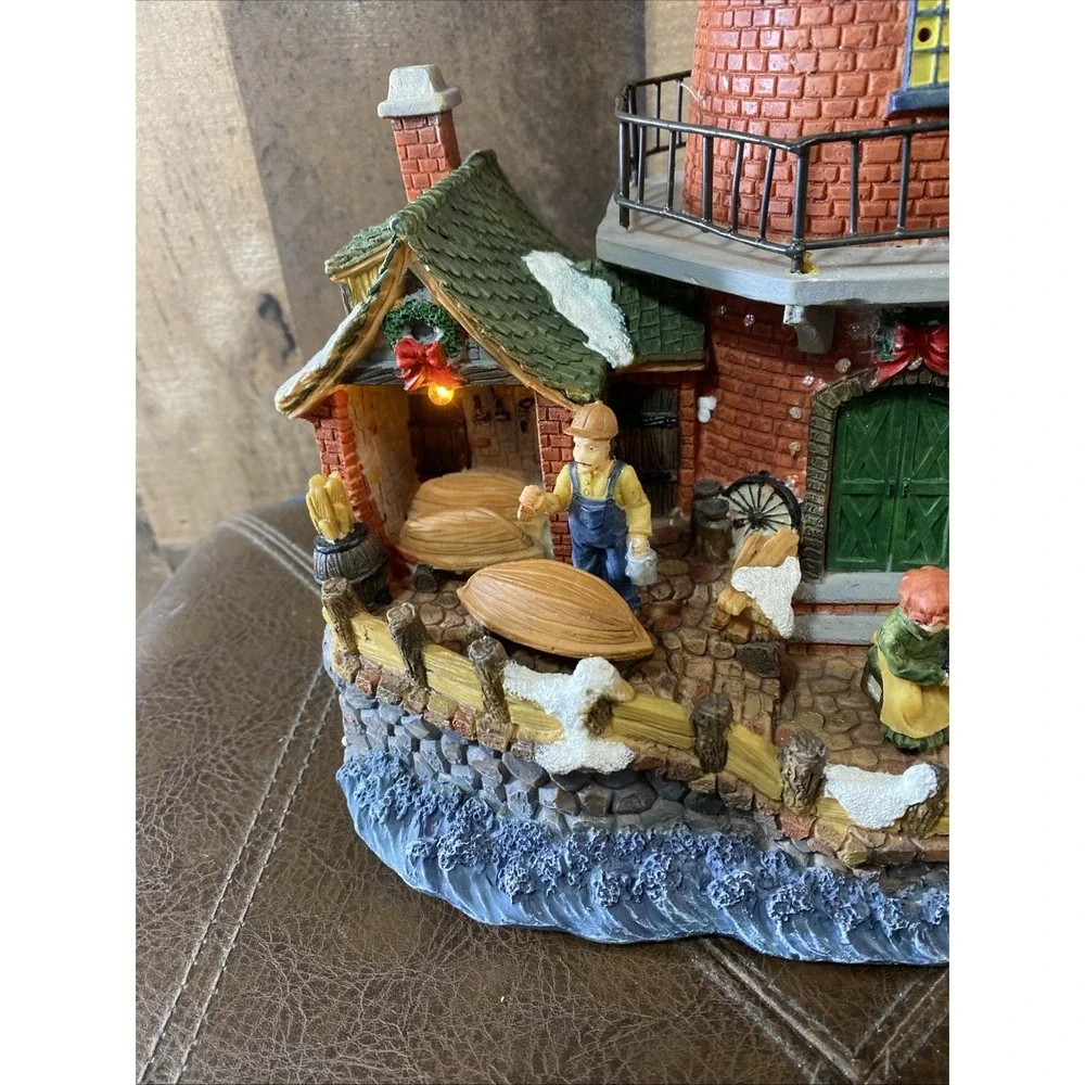 VTG 2004 Holiday House Fiber Optic Windmill Lighthouse Christmas Village Works